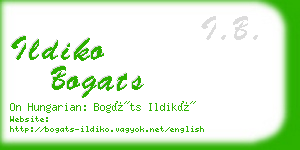 ildiko bogats business card